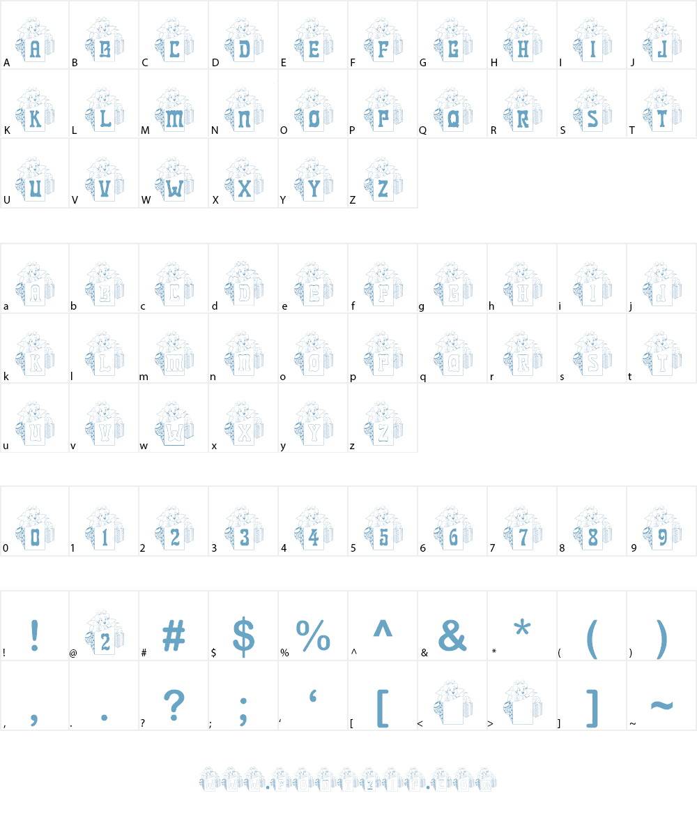 BJF Xmas Puppy Font Character